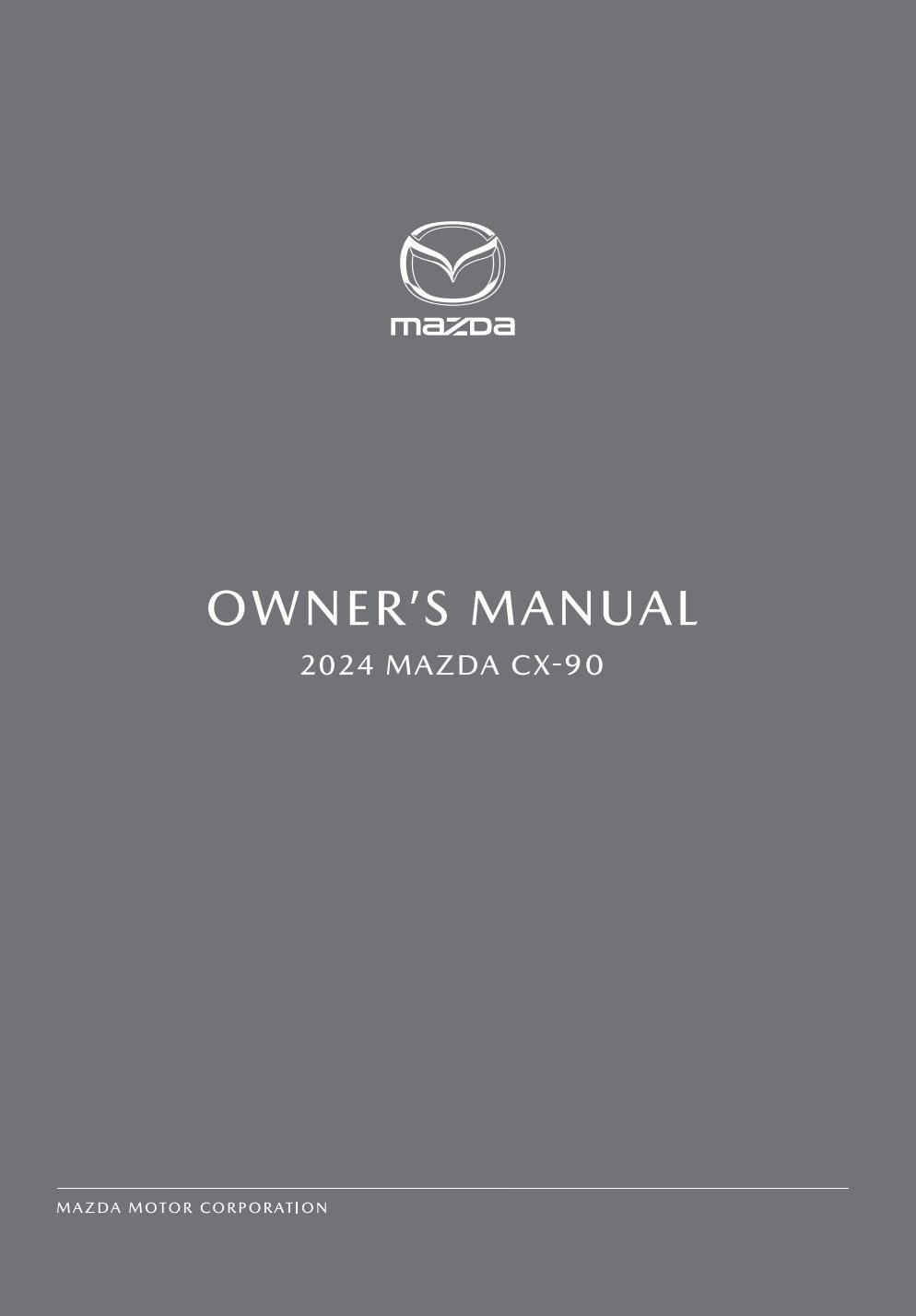 2024 mazda cx 90 owner's manual