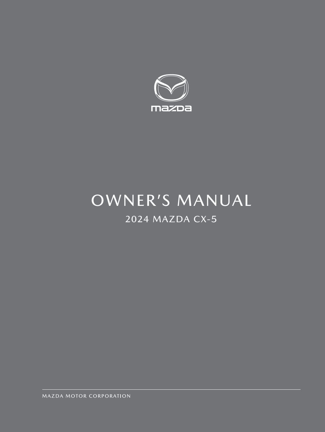 2024 mazda cx5 owner's manual