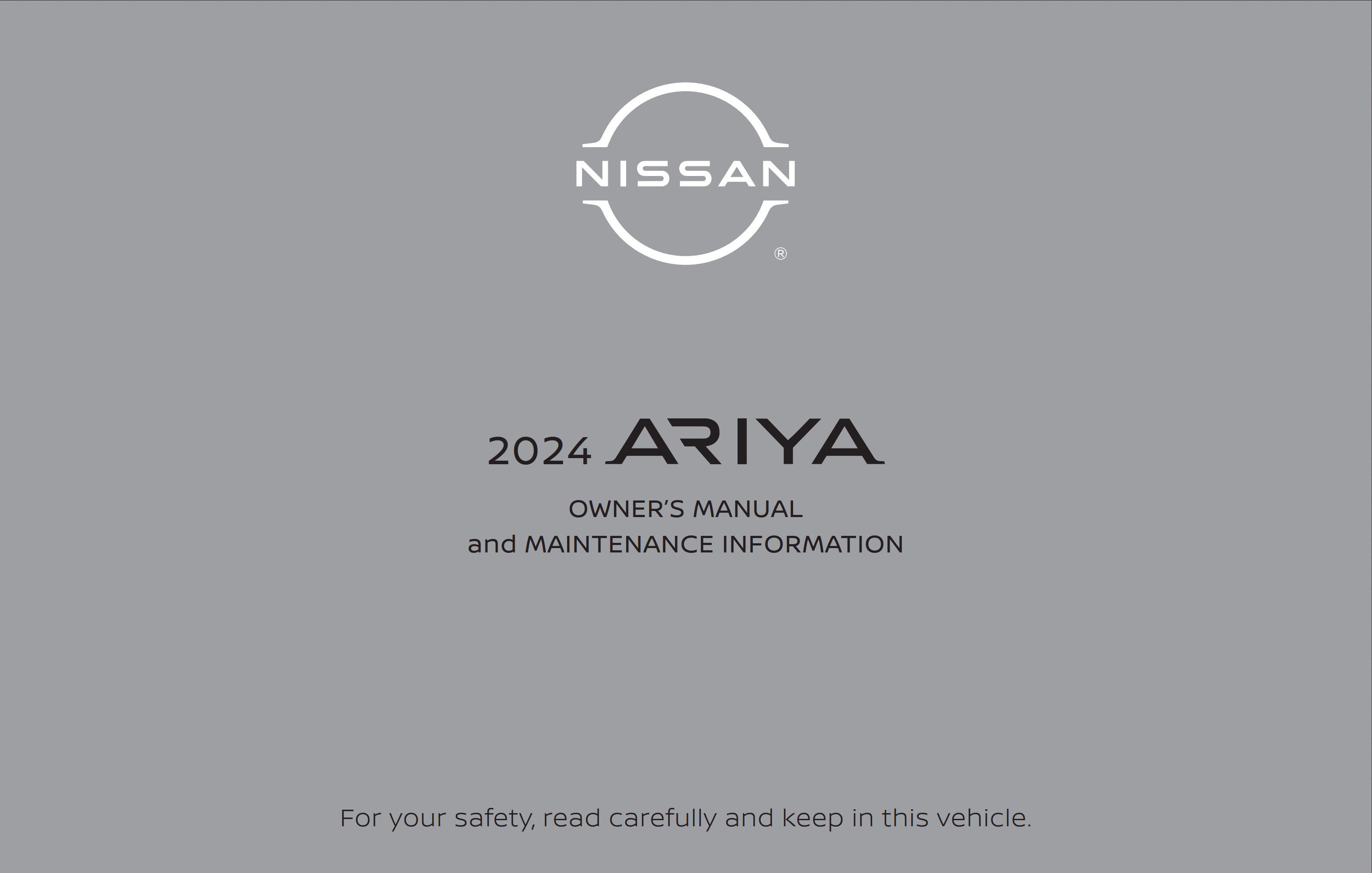 2024 nissan ariya owner's manual