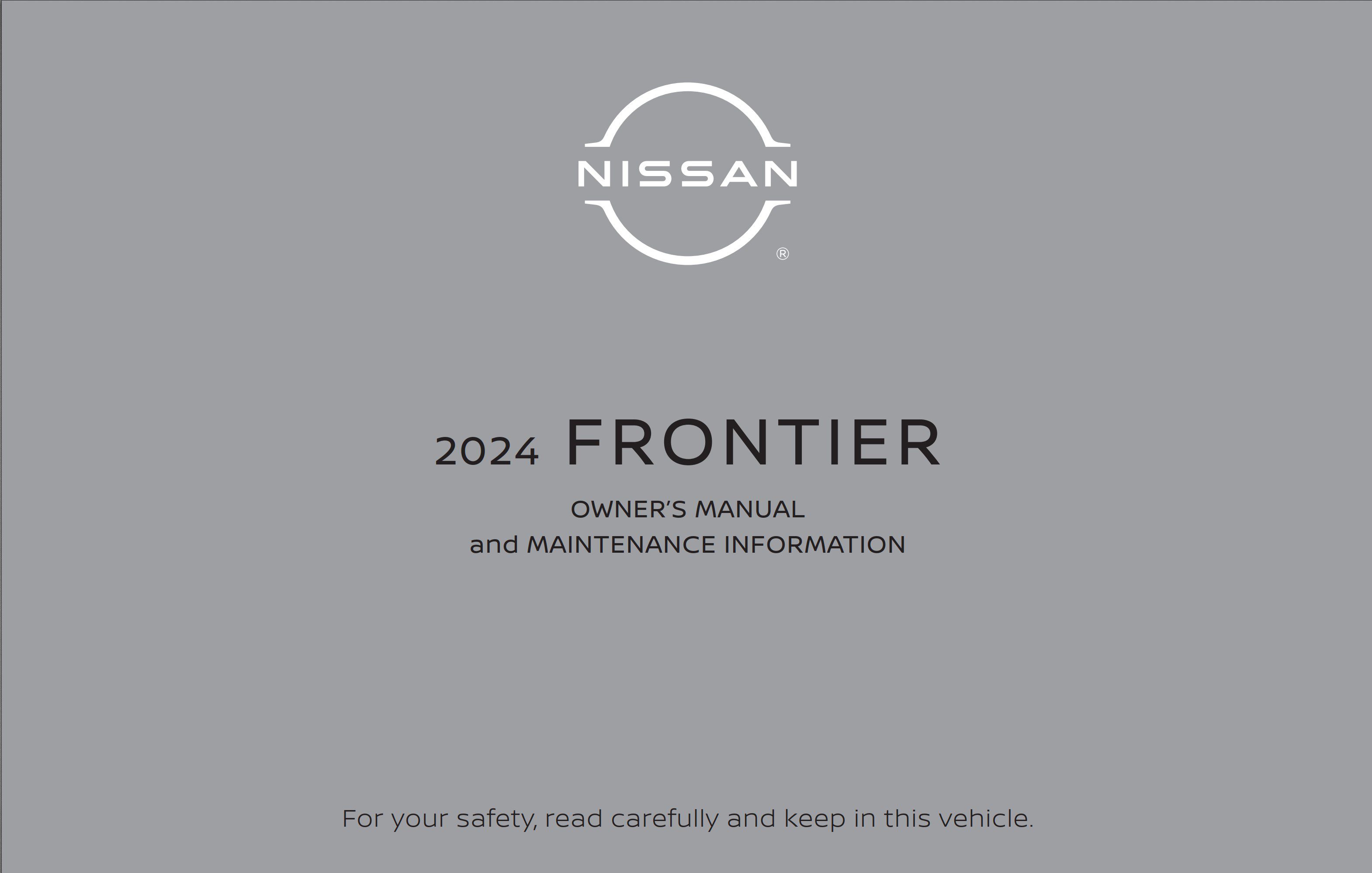 2024 nissan frontier owner's manual