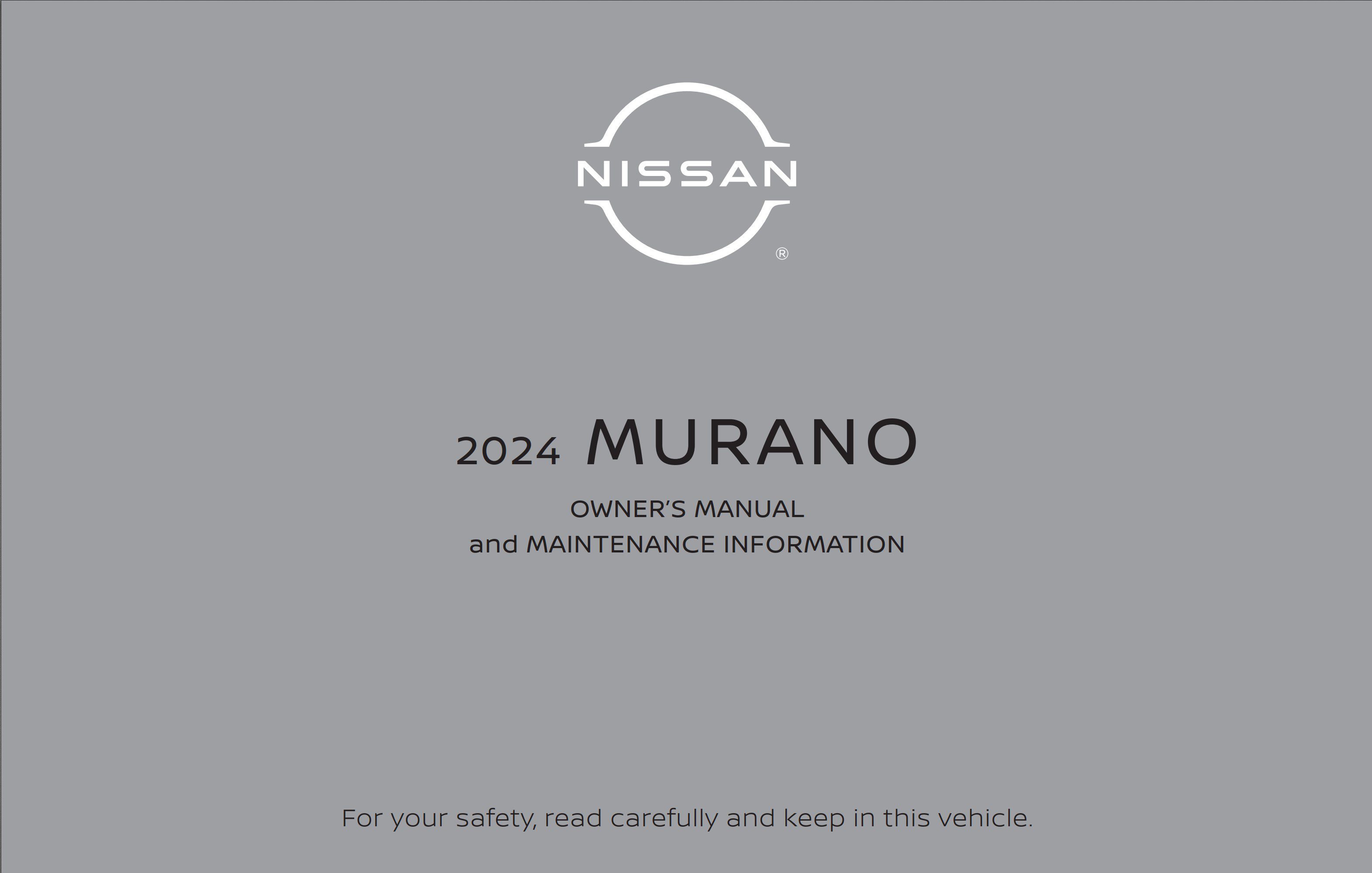 2024 nissan murano owner's manual