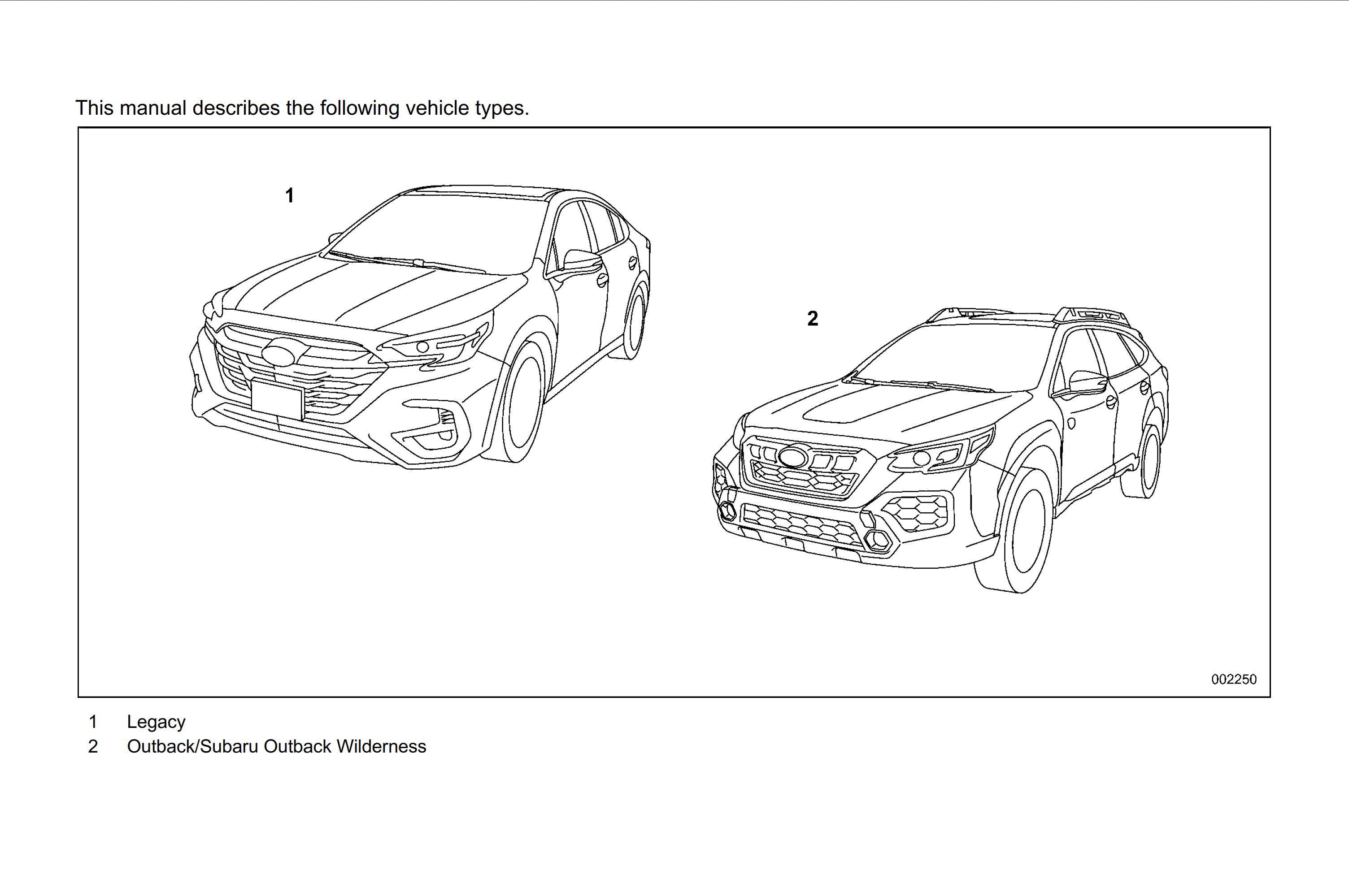 2024 subaru legacy owner's manual