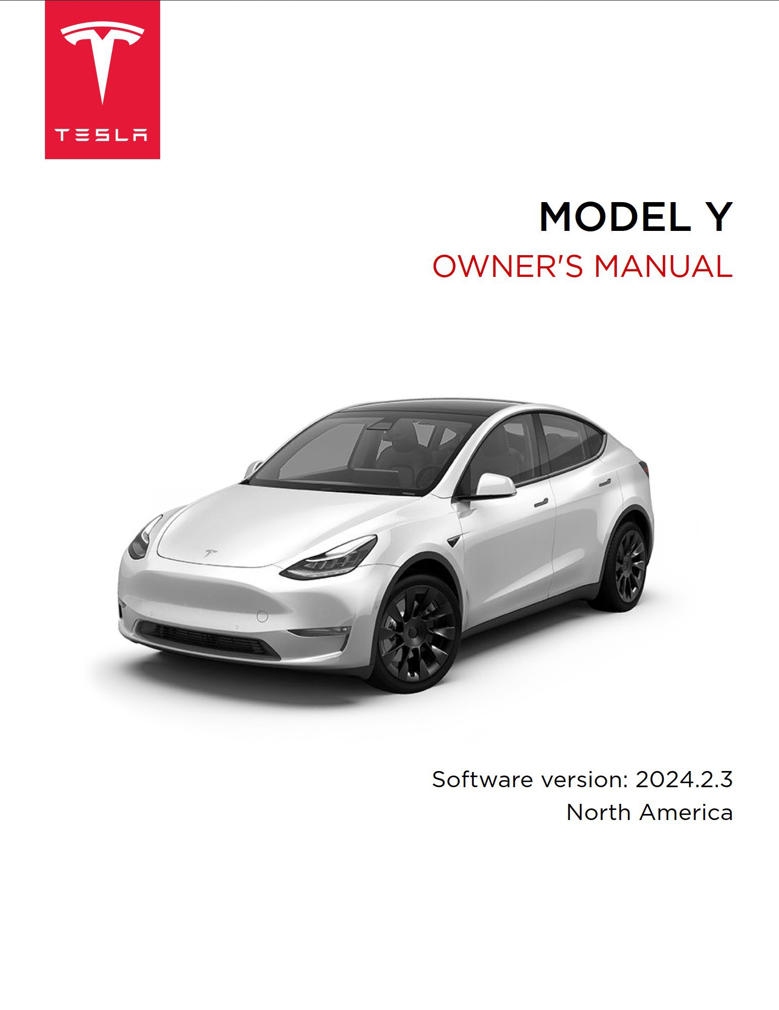 2024 tesla model y owner's manual