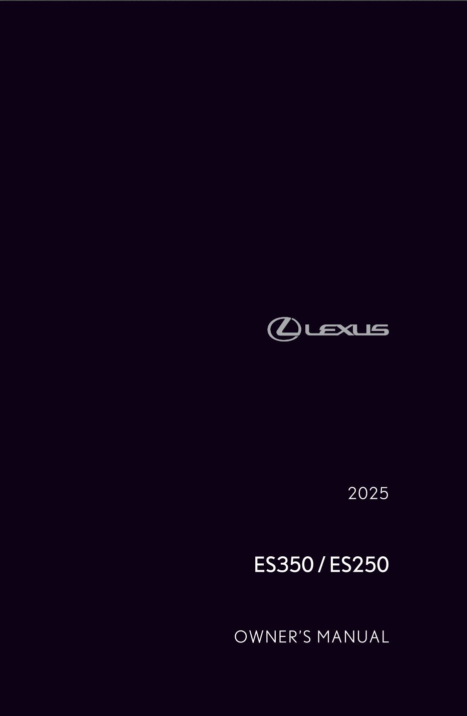 2025 lexus es350 owner's manual