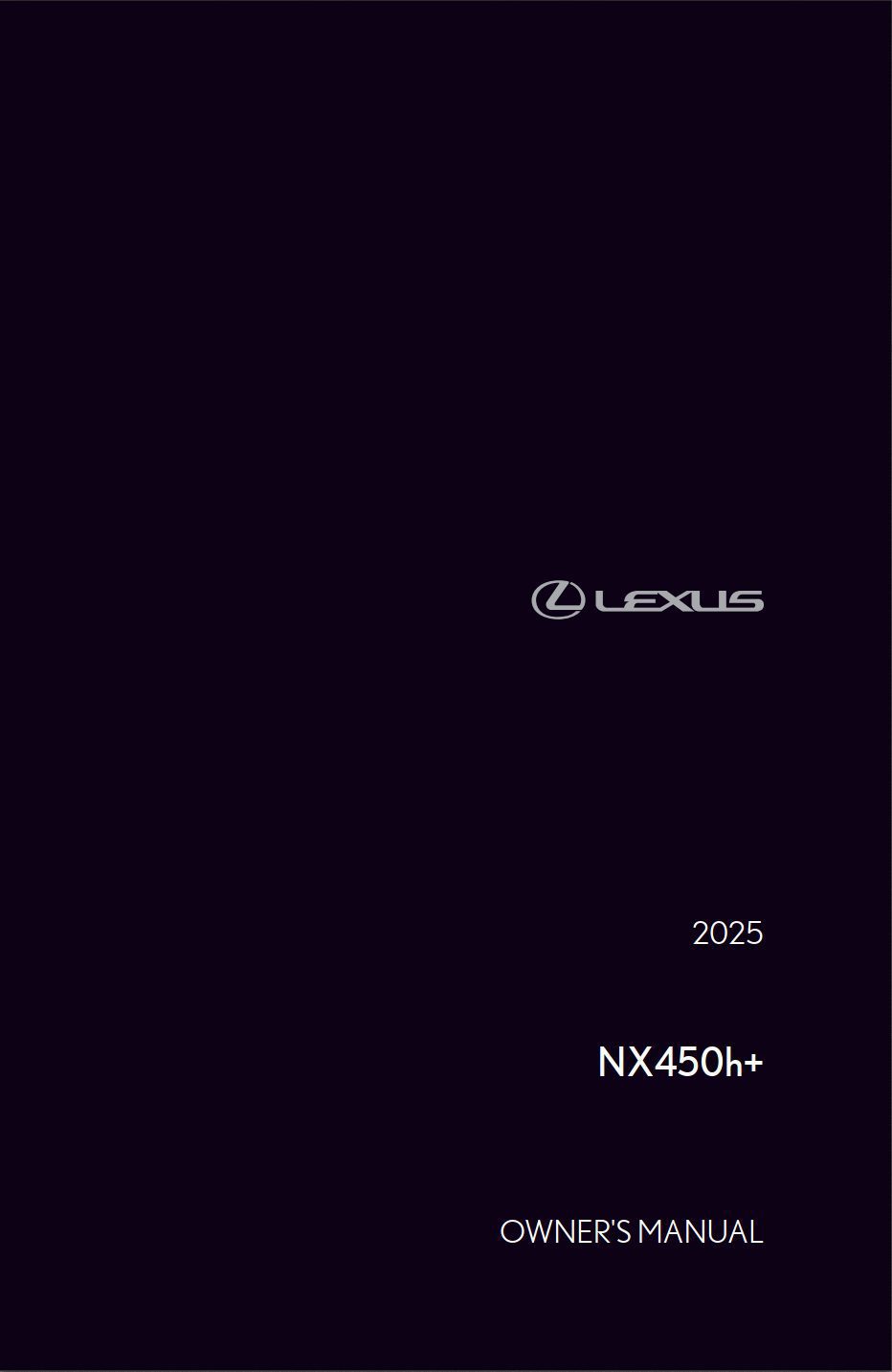 2025 lexus nx 450h owner's manual