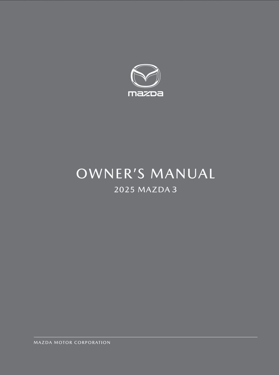 2025 mazda 3 owner's manual