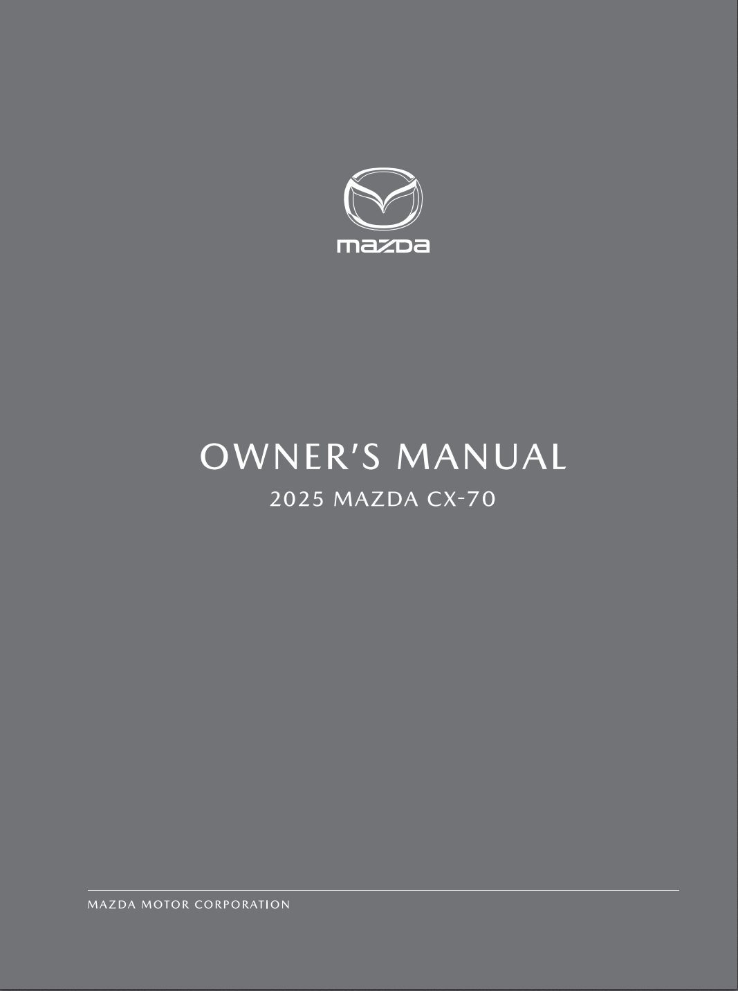 2025 mazda cx 70 owner's manual