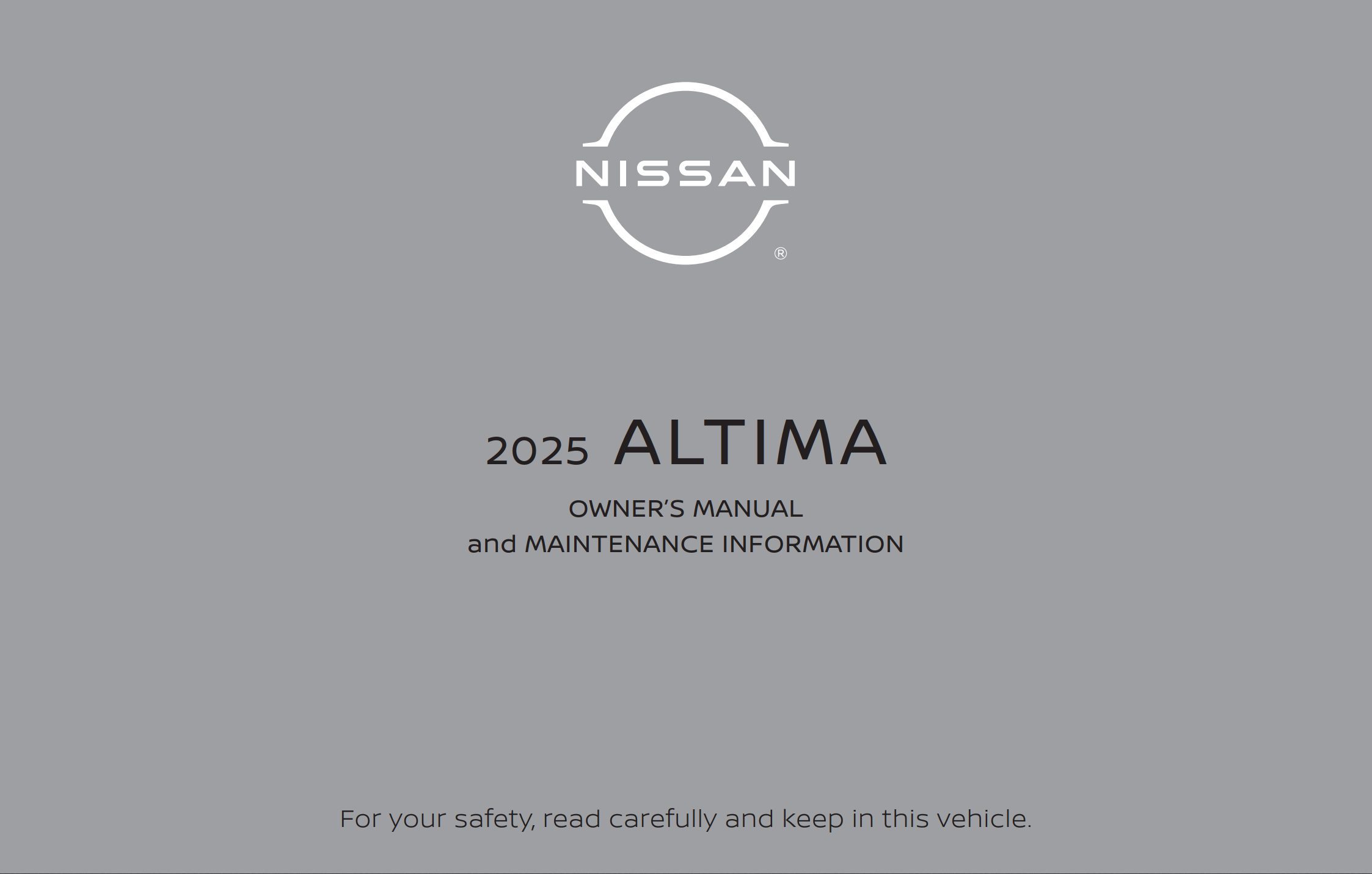 2025 nissan altima owner's manual