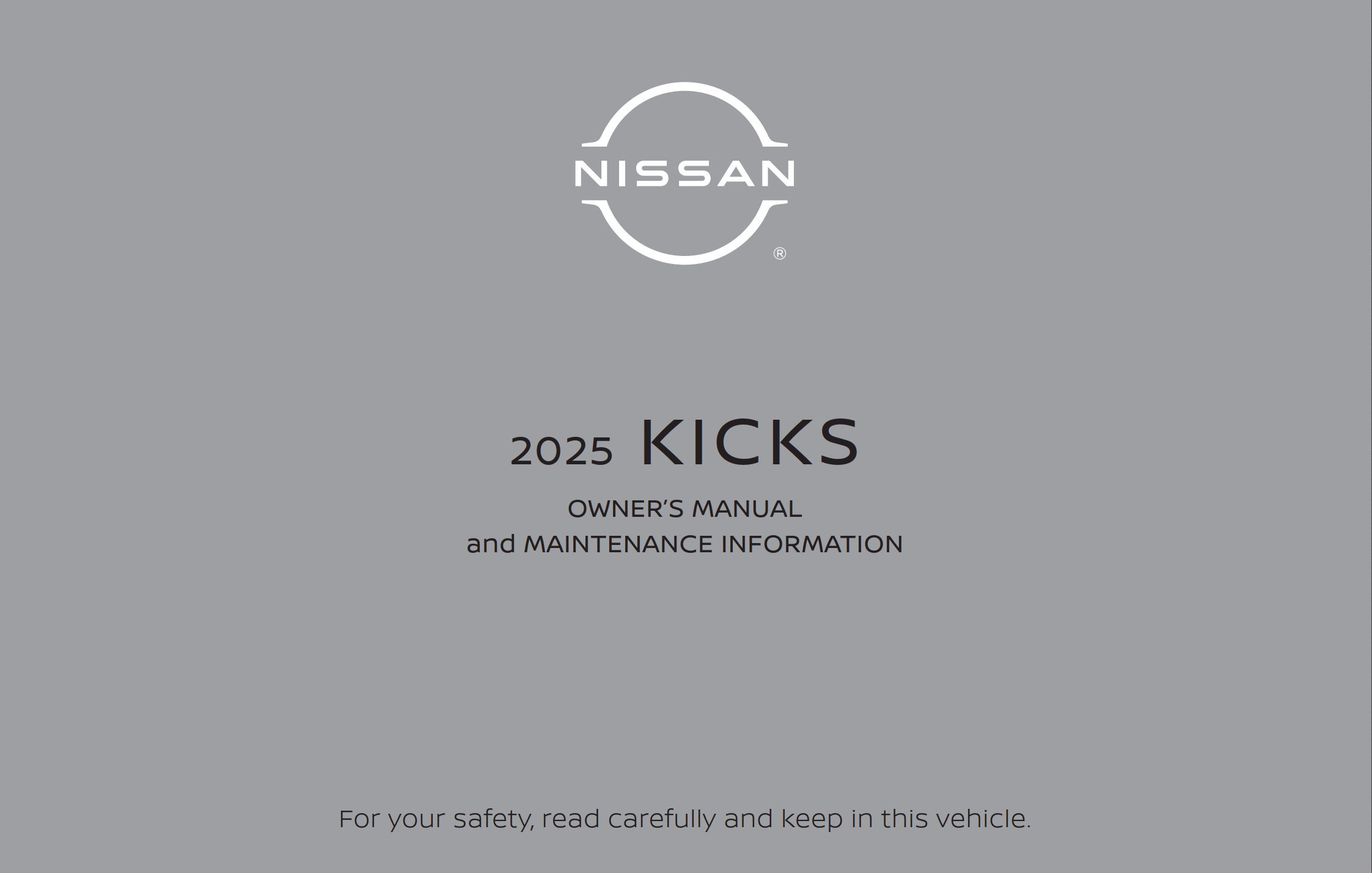 2025 nissan kicks owner's manual