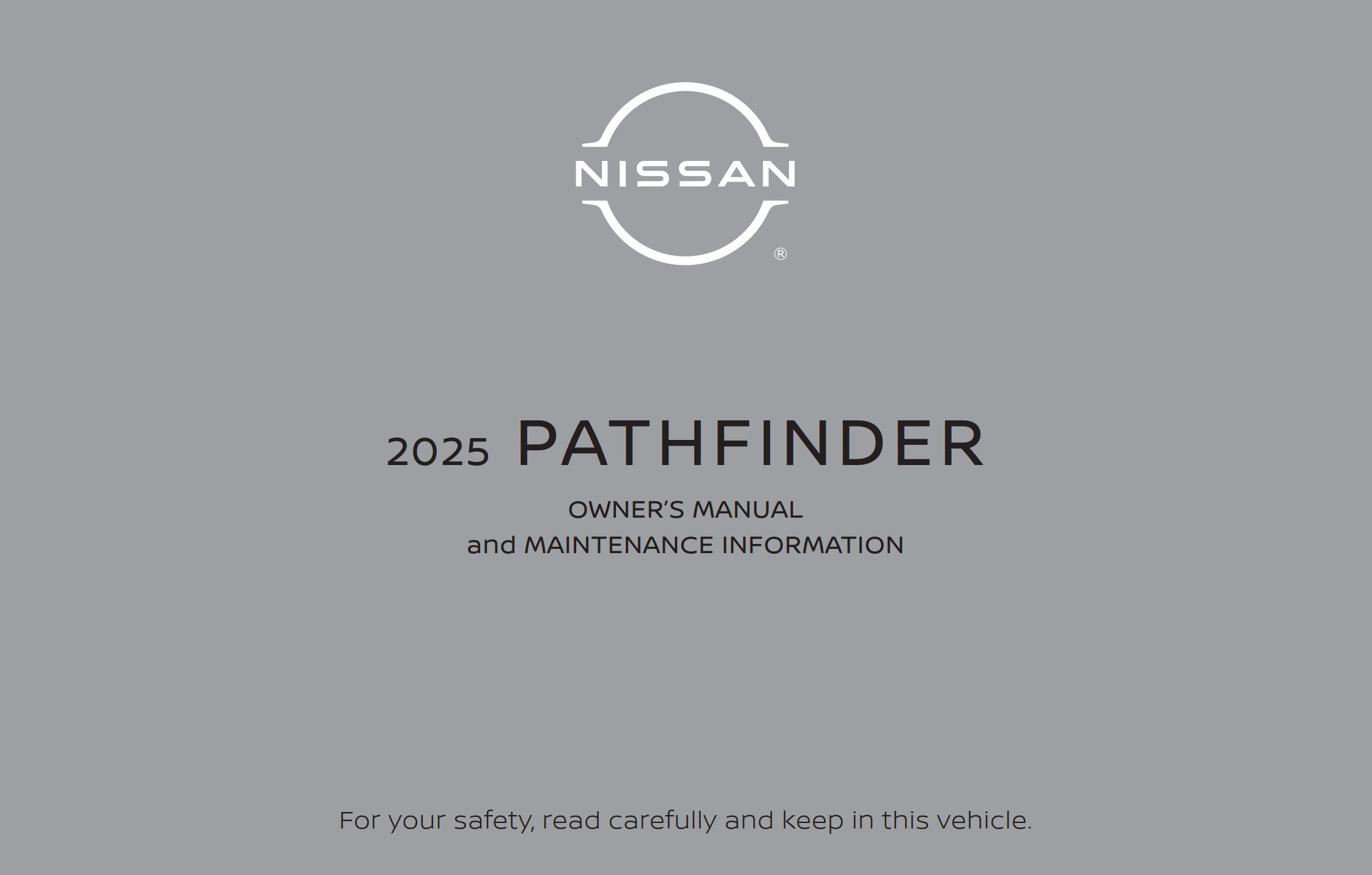 2025 nissan pathfinder owner's manual