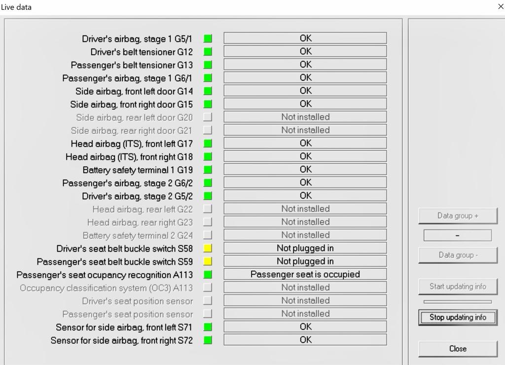 airbag (srs) fault code lists for bmw vehicles