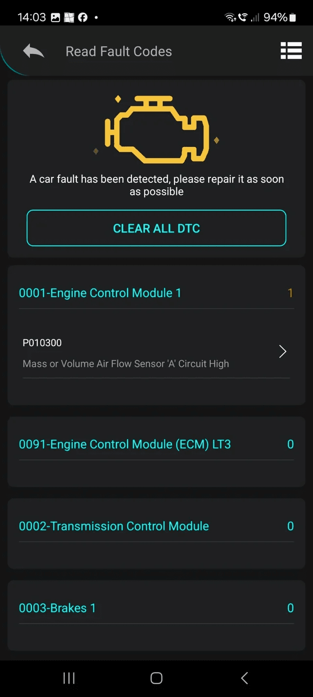 diagnostic trouble codes for skoda octavia