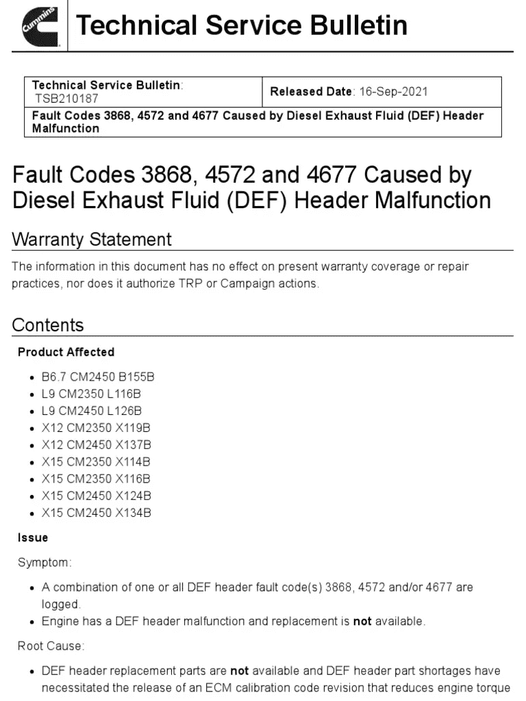 dtc fault codes for cummins isb diesel engines