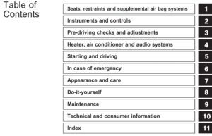 1998 nissan maxima owner's manual