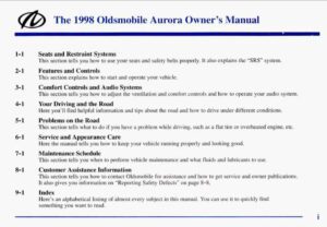 1998 oldsmobile aurora owner's manual