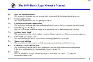 1999 buick regal owner's manual