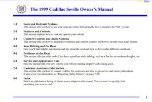 1999 cadillac seville owner's manual