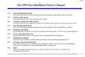 1999 chevrolet blazer owner's manual