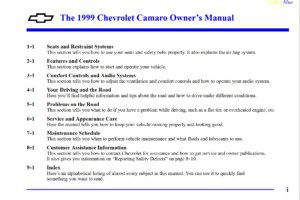 1999 chevrolet camaro owner's manual