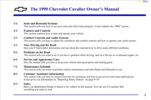 1999 chevrolet cavalier owner's manual