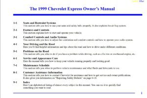 1999 chevrolet express owner's manual