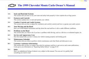 1999 chevrolet monte carlo owner's manual