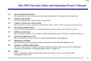 1999 chevrolet suburban owner's manual