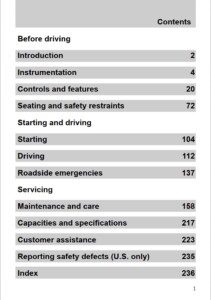 1999 ford contour owner's manual