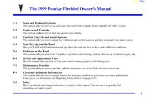 1999 pontiac firebird owner's manual