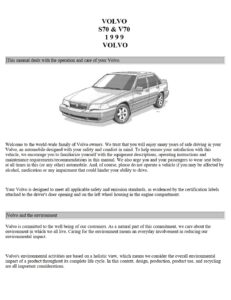 1999 volvo s70 v70 owner's manual