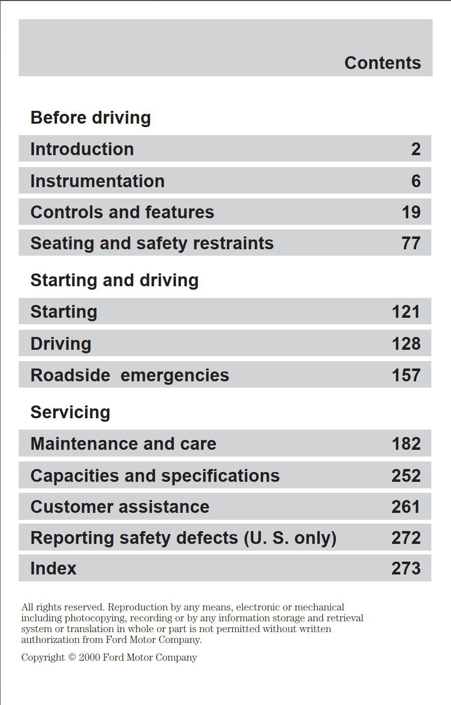 2000 ford focus owner's manual