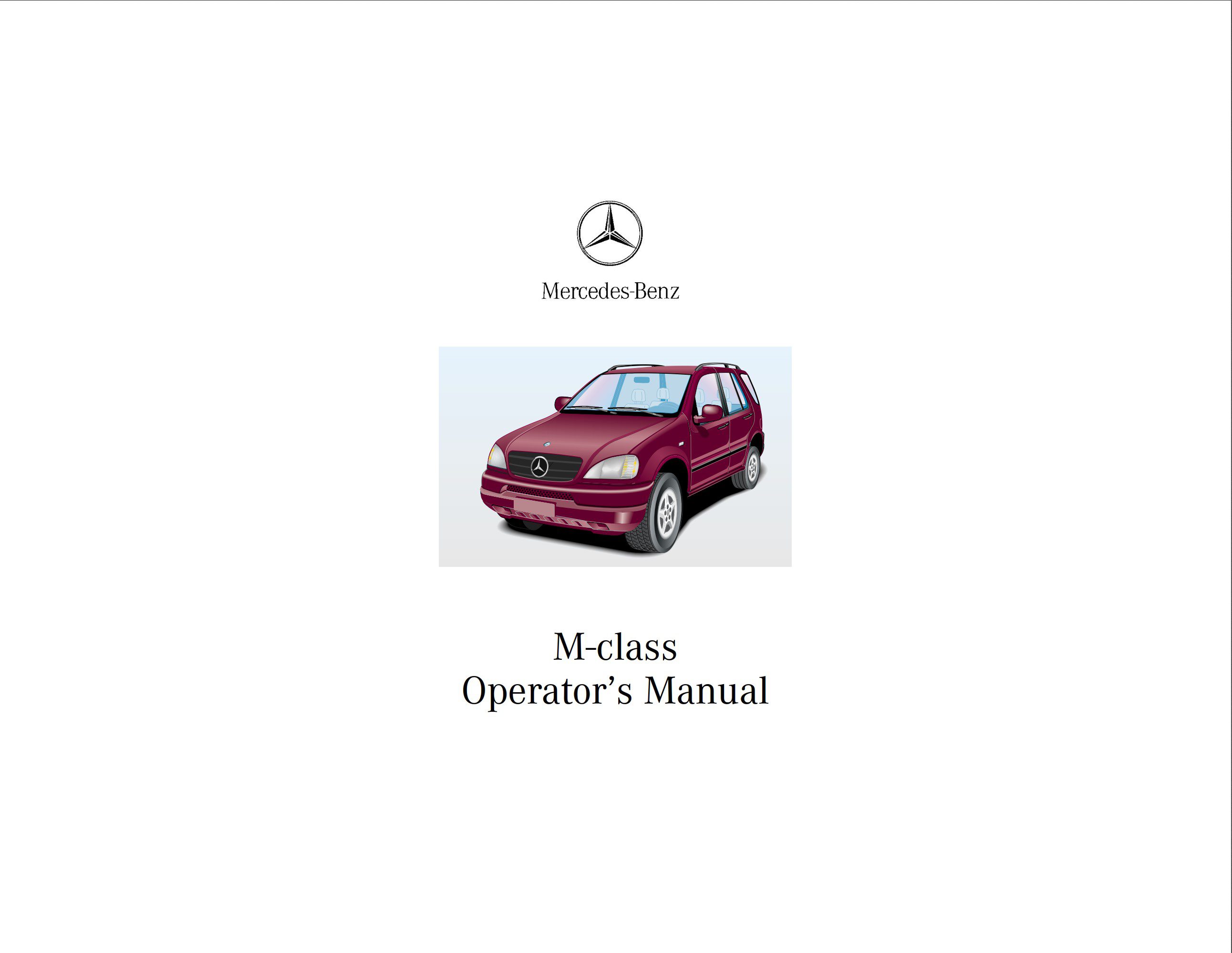 2000 mercedes benz m class owner's manual