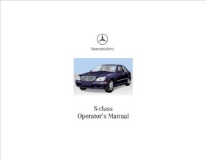 2000 mercedes benz s class owner's manual