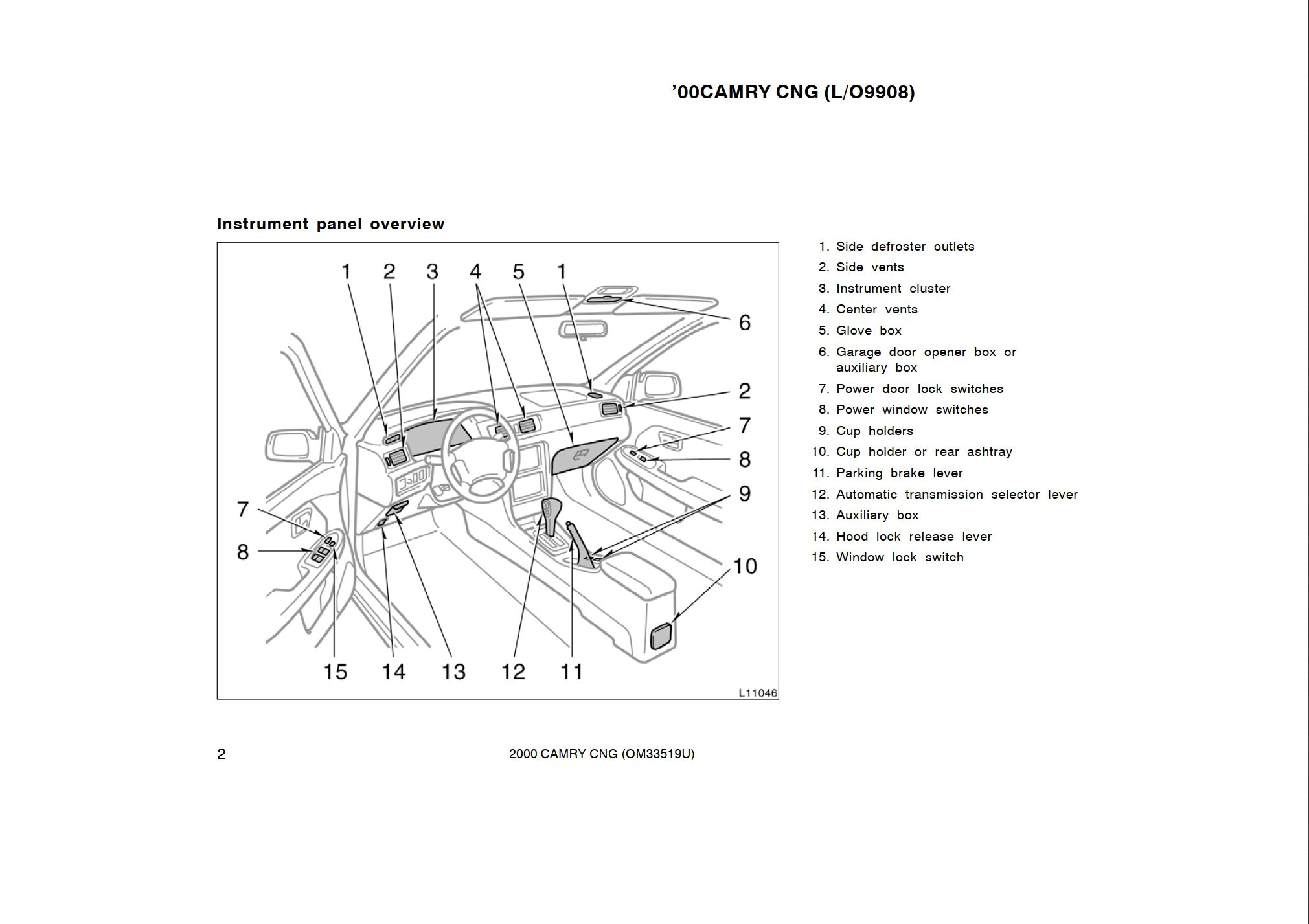 2000 toyota camry cng owner's manual