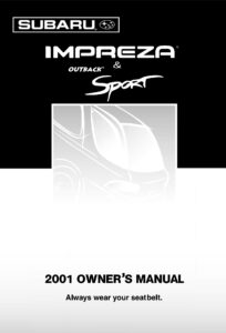 2001 subaru impreza owner's manual