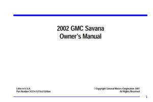 2002 gmc savana owner's manual