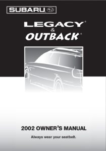 2002 subaru outback owner's manual