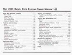 2003 buick park avenue owner's manual