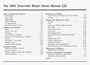 2003 chevrolet blazer owner's manual