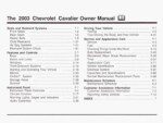 2003 chevrolet cavalier owner's manual