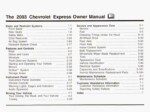 2003 chevrolet express owner's manual