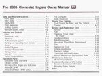 2003 chevrolet impala owner's manual