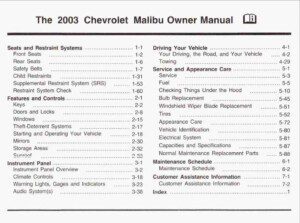 2003 chevrolet malibu owner's manual