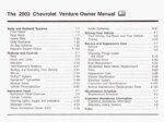 2003 chevrolet venture owner's manual