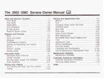 2003 gmc savana owner's manual