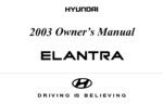 2003 hyundai elantra owner's manual