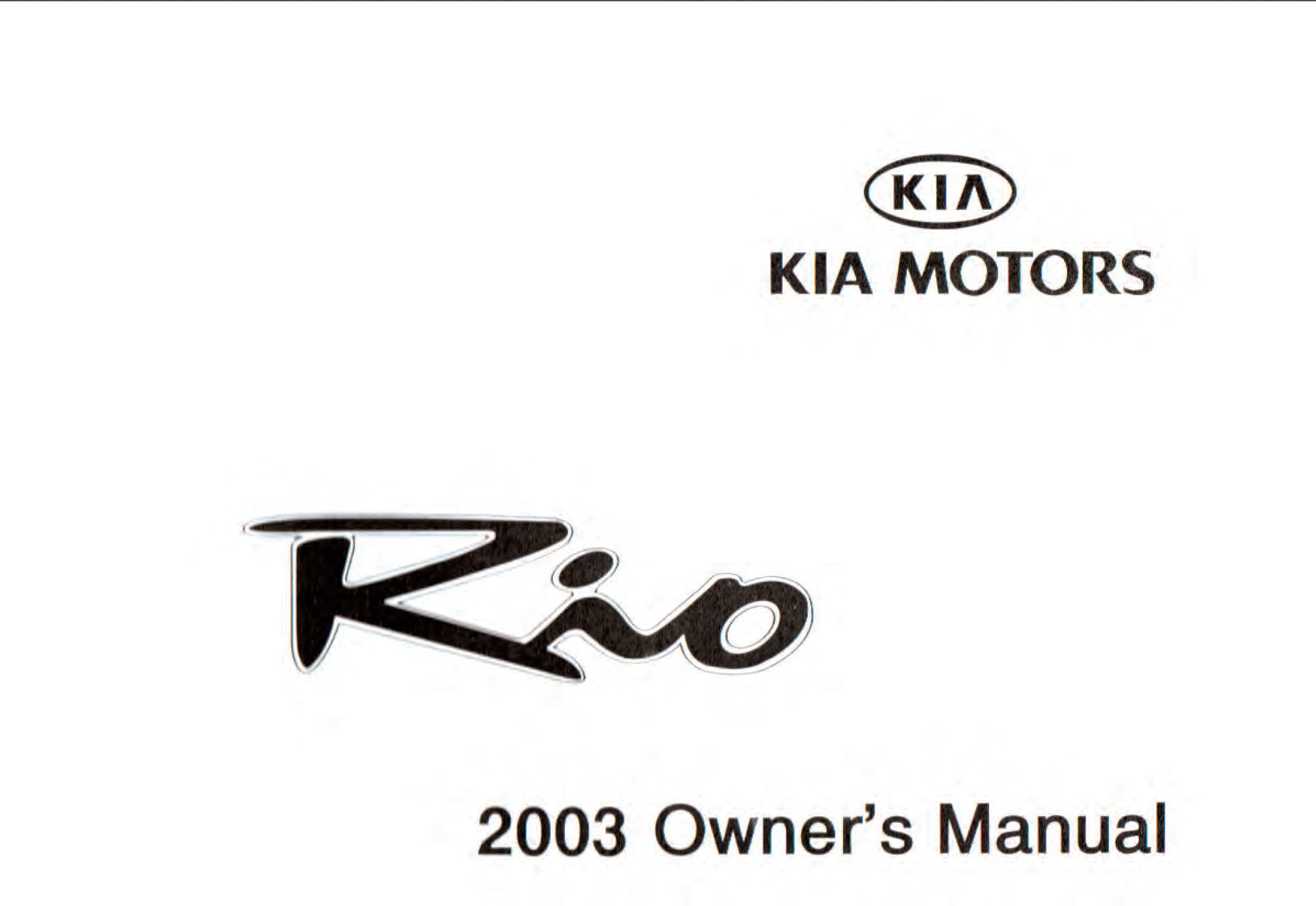 2003 kia rio owner's manual