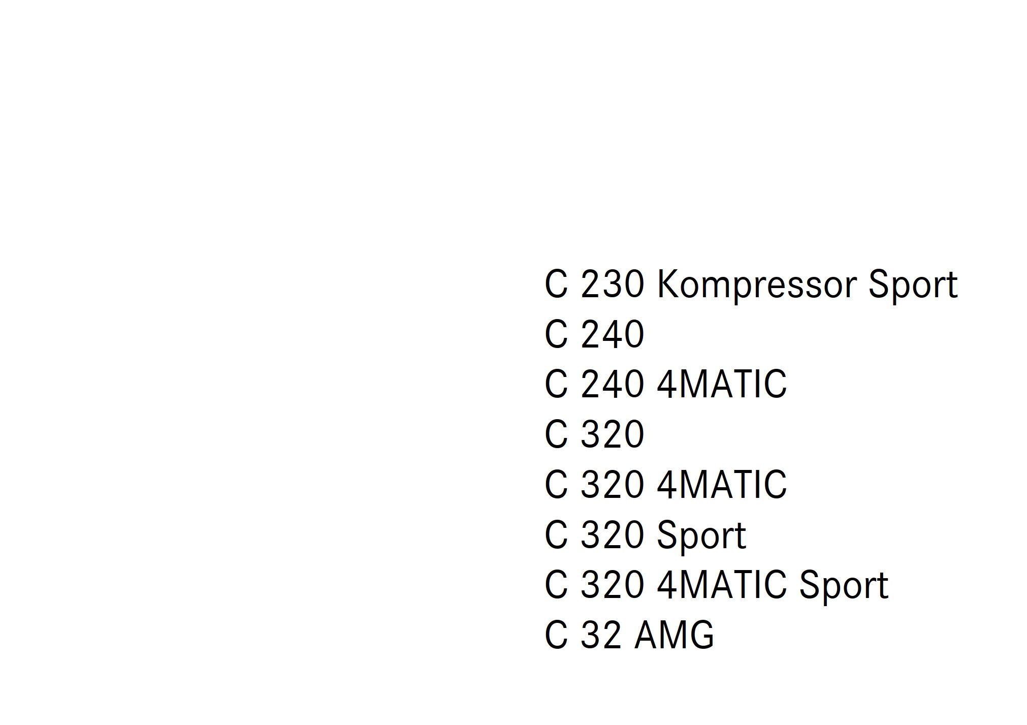 2003 mercedes benz c class owner's manual