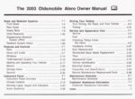 2003 oldsmobile alero owner's manual