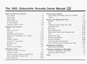 2003 oldsmobile bravada owner's manual